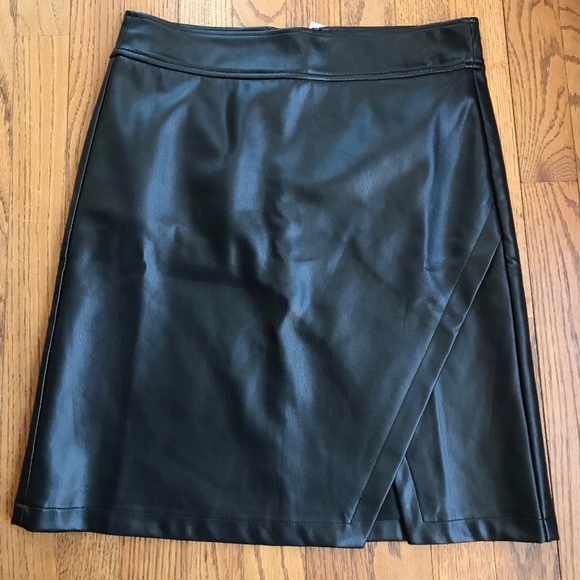 LOFT Dresses & Skirts - LOFT Faux Leather Wrap Skirt